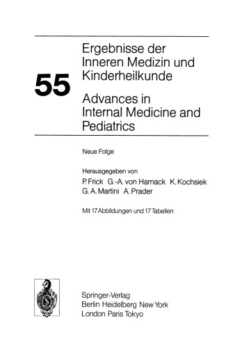 Ergebnisse der Inneren Medizin und Kinderheilkunde/Advances in Internal Medicine and Pediatrics