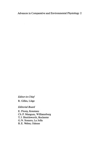 Advances in Comparative and Environmental Physiology