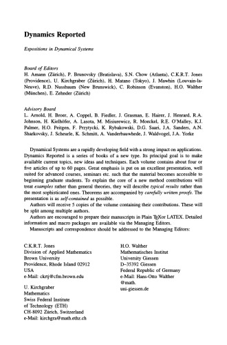 Dynamics Reported: Expositions in Dynamical Systems