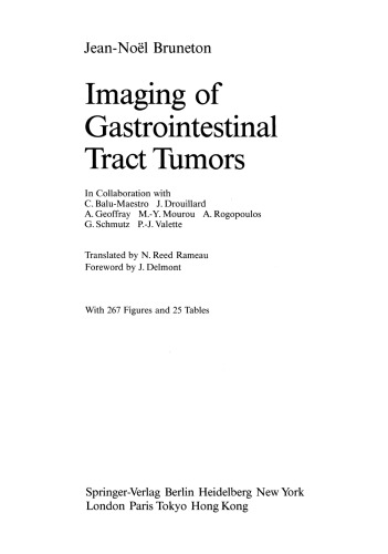 Imaging of Gastrointestinal Tract Tumors