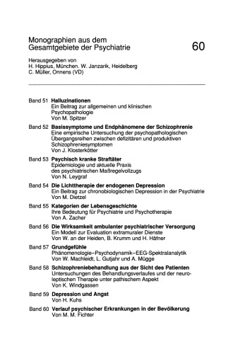 Verlauf psychischer Erkrankungen in der Bevölkerung