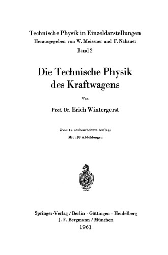 Die Technische Physik des Kraftwagens