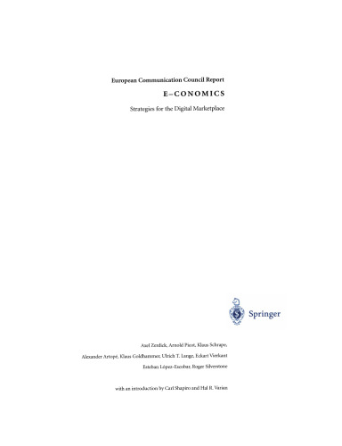 E-Conomics: Strategies for the Digital Marketplace