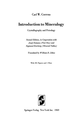 Introduction to Mineralogy: Crystallography and Petrology