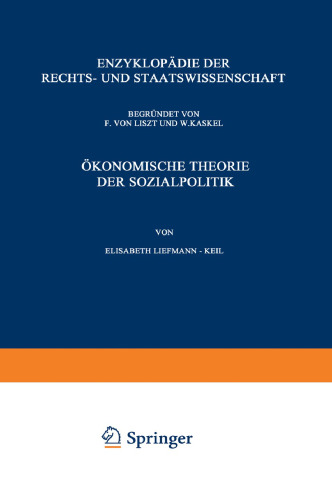 Ökonomische Theorie der Sozialpolitik
