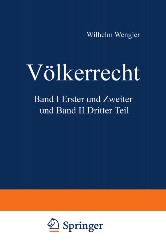 Völkerrecht: Erster und Zweiter Teil