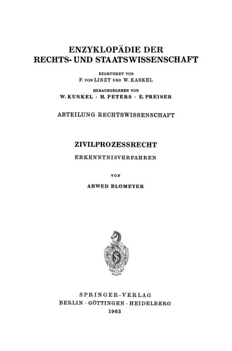 Zivilprozessrecht: Erkenntnisverfahren