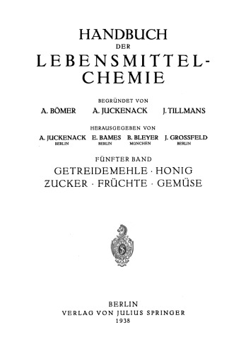 Getreidemehle Honig · Zucker · Fruchte Gemuse