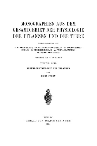 Elektrophysiologie der Pflanzen