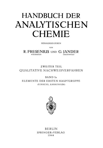 Elemente der Ersten Hauptgruppe <Einschl. Ammonium>: Wasserstoff · Lithium · Natrium · Kalium · Ammonium · Rubidium · Caesium