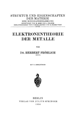Elektronentheorie der Metalle