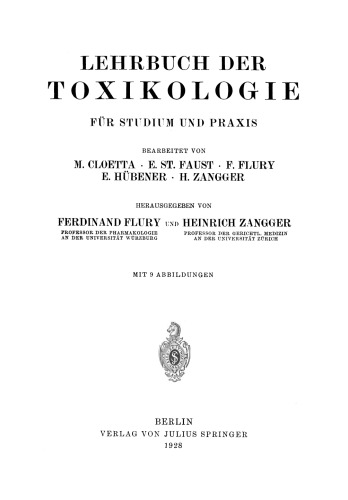 Lehrbuch der Toxikologie für Studium und Praxis