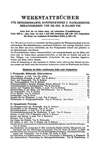 Die wirtschaftliche Verwendung von Mehrspindelautomaten