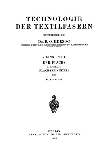 Der Flachs: Flachsspinnerei Zweite Abteilung