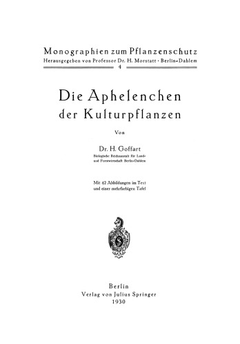 Die Aphelenchen der Kulturpflanzen