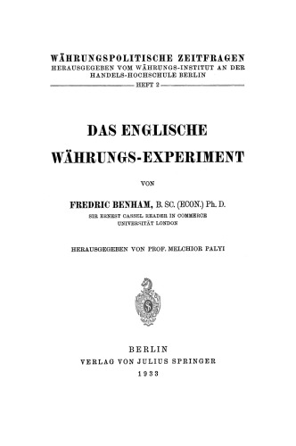 Das Englische Währungs-Experiment