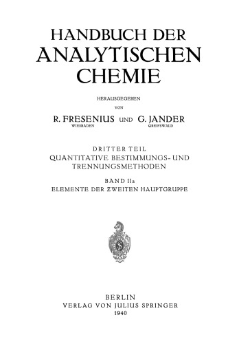 Elemente der Zweiten Hauptgruppe: Beryllium · Magnesium · Calcium Strontium · Barium · Radium und Isotope