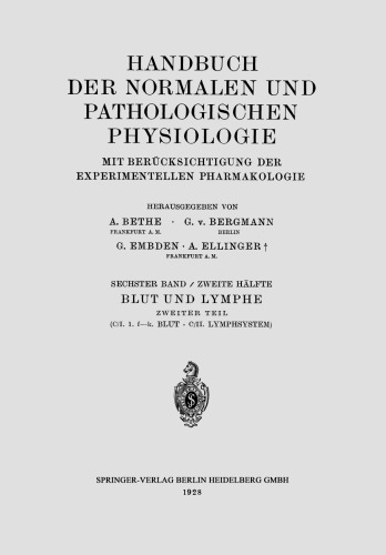 Blut und Lymphe: Zweiter Teil Blut · Lymphsystem