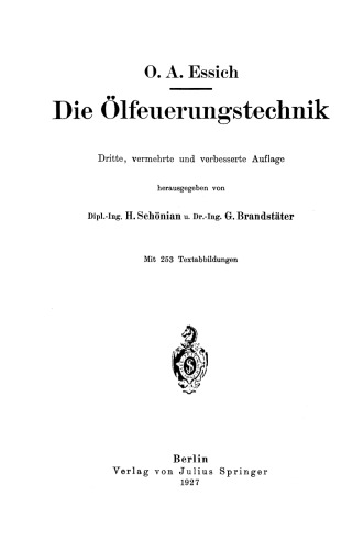 Die Ölfeuerungstechnik