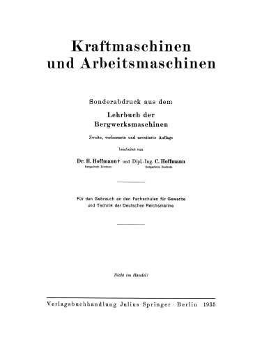 Kraftmaschinen und Arbeitsmaschinen