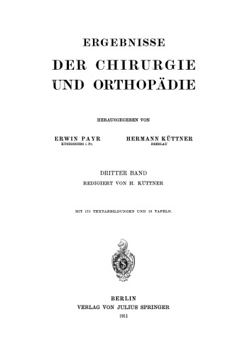 Ergebnisse der Chirurgie und Orthopädie
