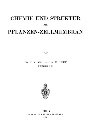 Chemie und Struktur der Pflanzen-Zellmembran