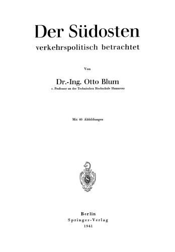Der Südosten verkehrspolitisch betrachtet