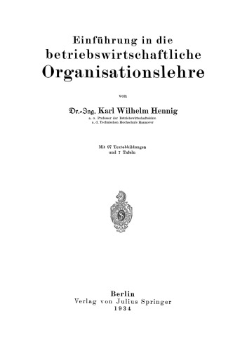 Einführung in die betriebswirtschaftliche Organisationslehre