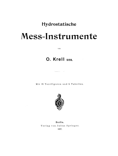 Hydrostatische Mess-Instrumente