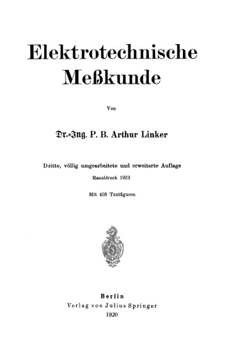 Elektrotechnische Meßkunde