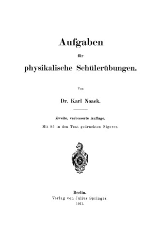 Aufgaben für physikalische Schülerübungen