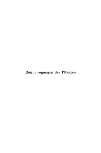 Die Reizbewegungen der Pflanzen