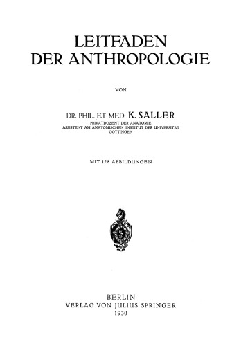 Leitfaden der Anthropologie