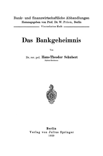 Das Bankgeheimnis