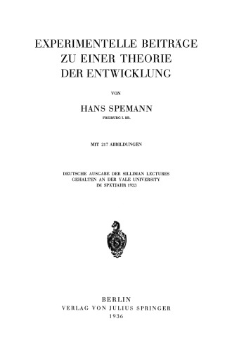 Experimentelle Beiträge zu einer Theorie der Entwicklung