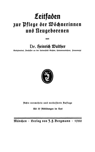 Leitfaden zur pflege der Wöchnerinnen und Neugeborenen