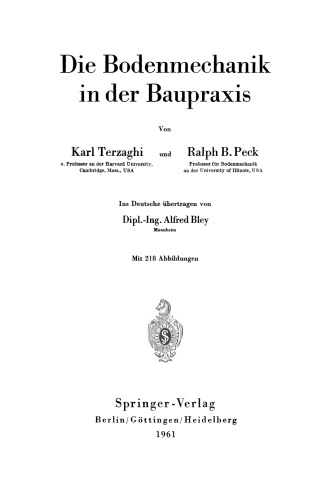 Die Bodenmechanik in der Baupraxis