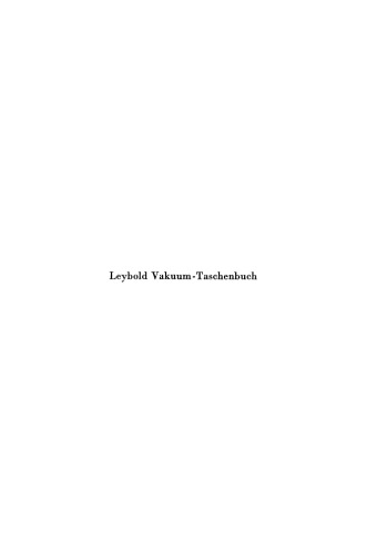 Leybold Vakuum-Taschenbuch