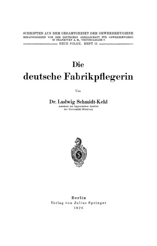 Die deutsche Fabrikpflegerin: Heft 15