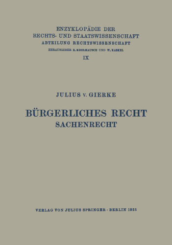 Bürgerliches Recht Sachenrecht