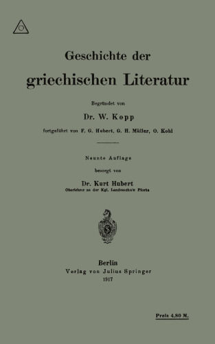 Geschichte der griechischen Literatur