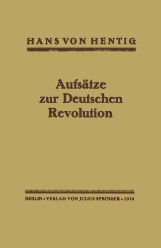 Aufsätze zur Deutschen Revolution