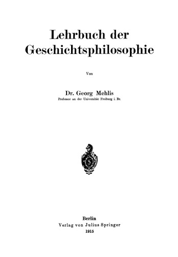 Lehrbuch der Geschichtsphilosophie