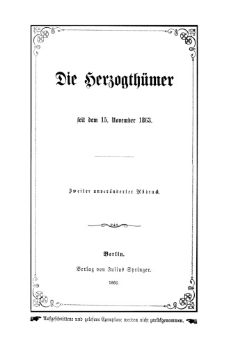 Die Herzogthümer
