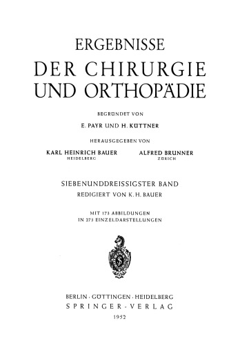 Ergebnisse der Chirurgie und Orthopädie