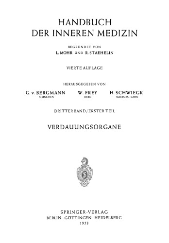 Verdauungsorgane: Erster Teil