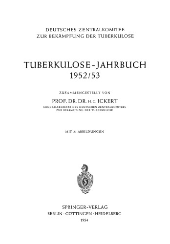 Tuberkulose-Jahrbuch 1952/53