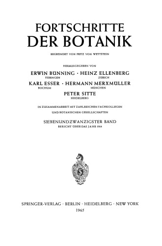 Fortschritte der Botanik