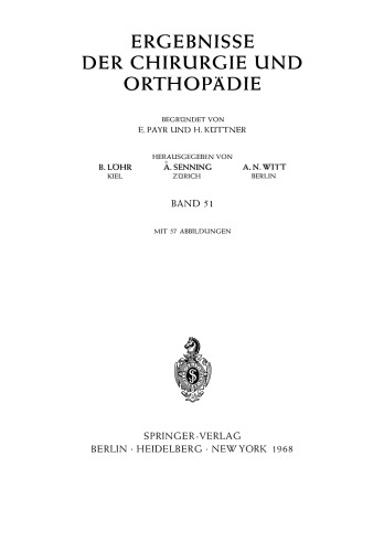 Ergebnisse der Chirurgie und Orthopädie