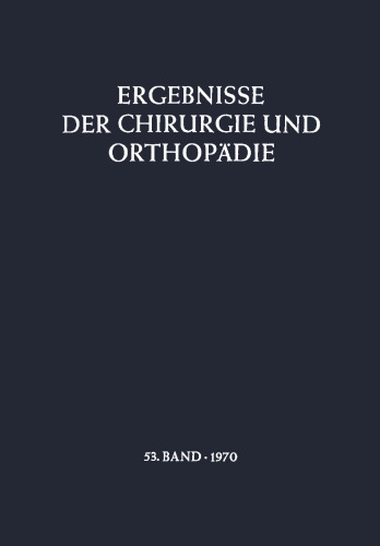 Ergebnisse der Chirurgie und Orthopädie
